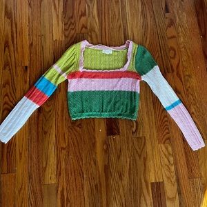 LA hearts crochet crop top